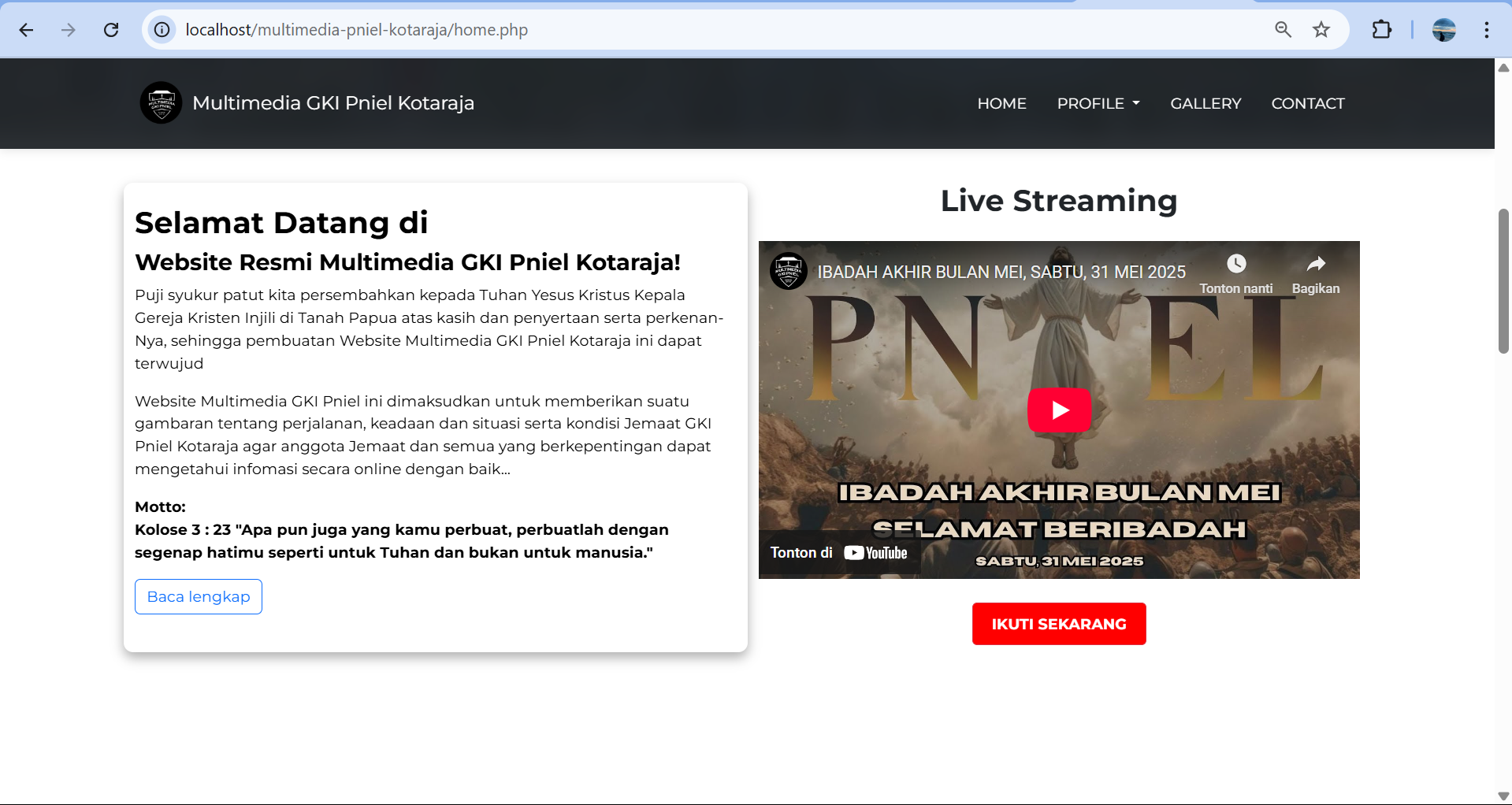 Website Multimedia GKI Pniel Kotaraja